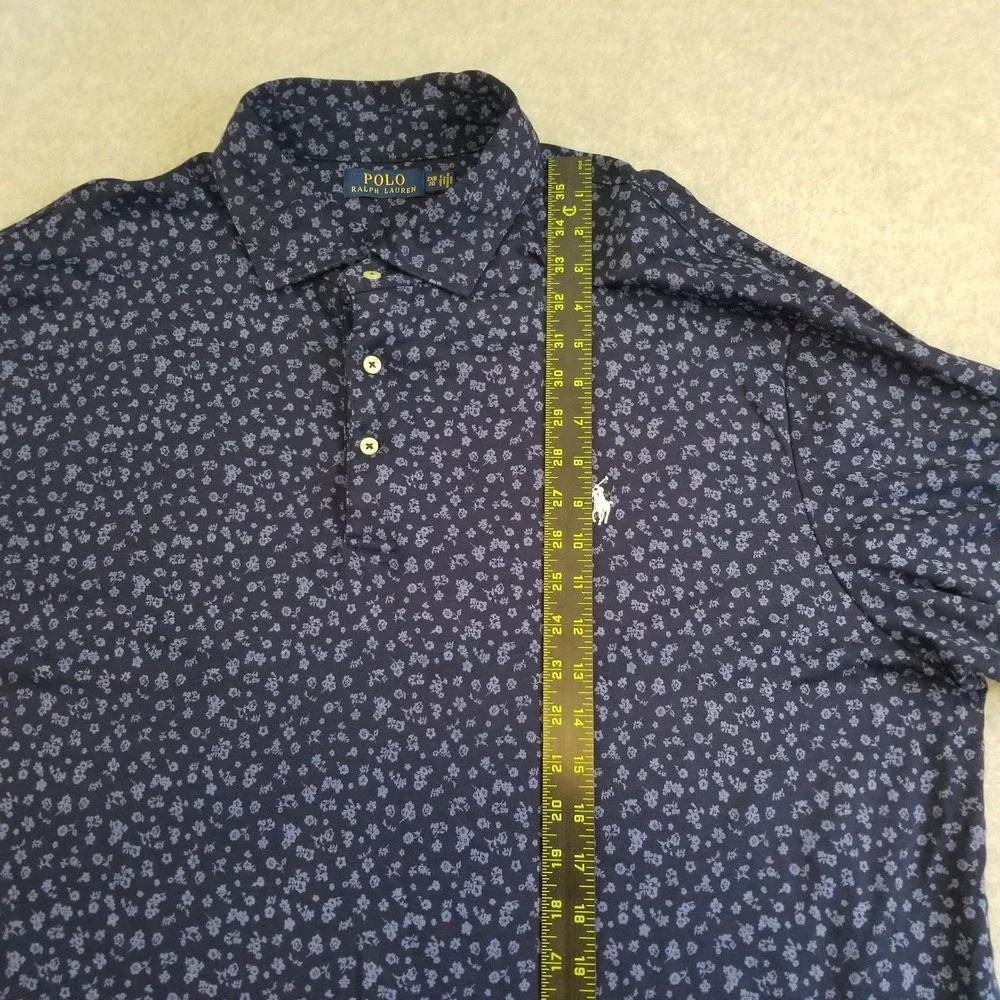 Polo Ralph Lauren Polo Shirt Mens 2XB Blue Floral Cotton Casual Classic